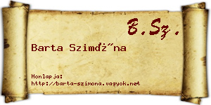 Barta Szimóna névjegykártya